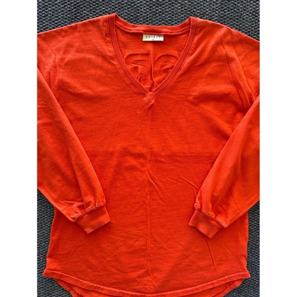 Spirit Jersey Colorado USA V-neck T Shirt Orange Top Women's Small Oversized - Picture 3 of 8